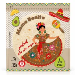 MAMA BONITA טורטיות מקמח חיטה מלא, 6 יח