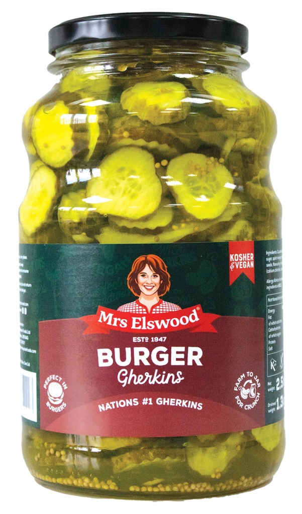 [5000409000163] MRS ELSWOOD מלפפונים חמוצים להמבורגר