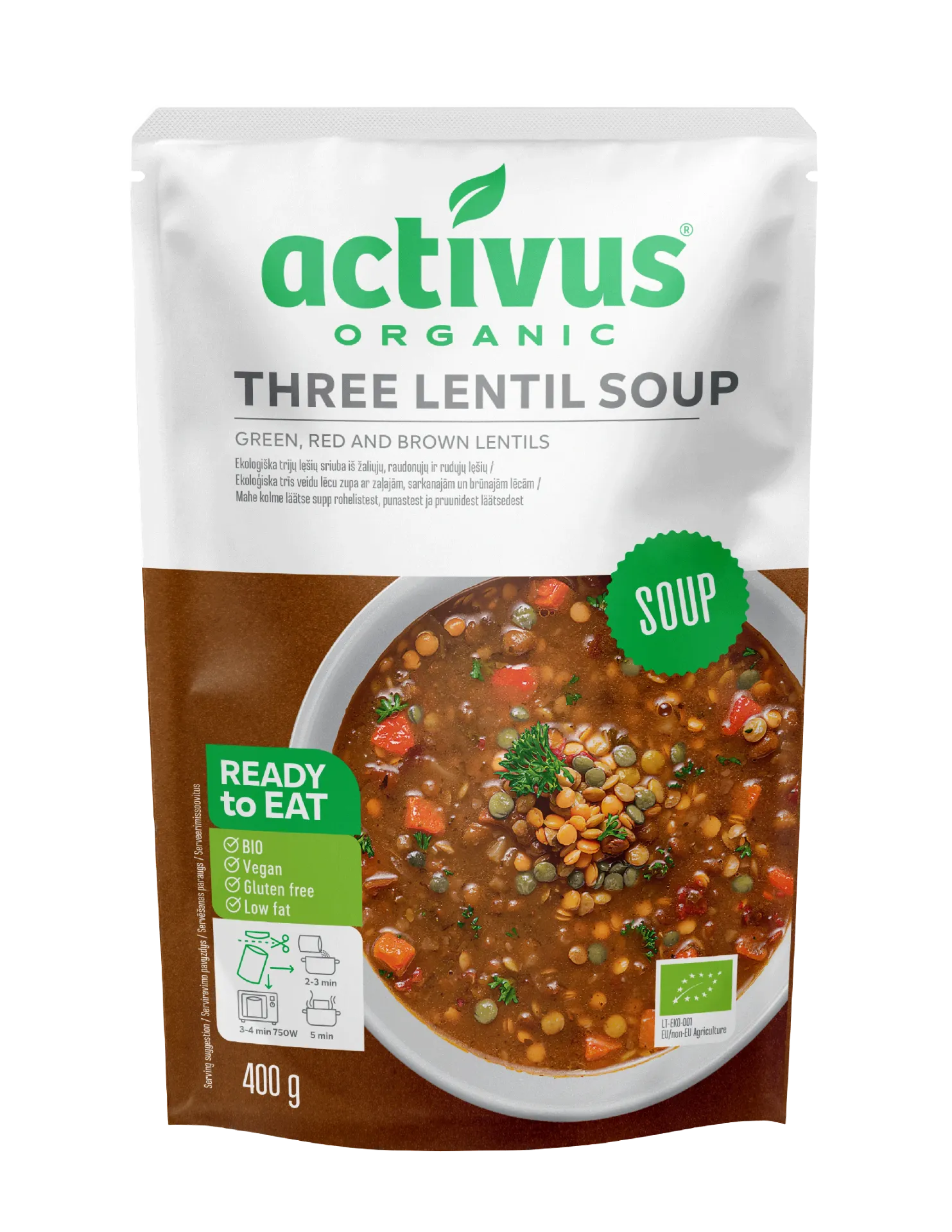ACTIVUS Organic Three Lentil Soup