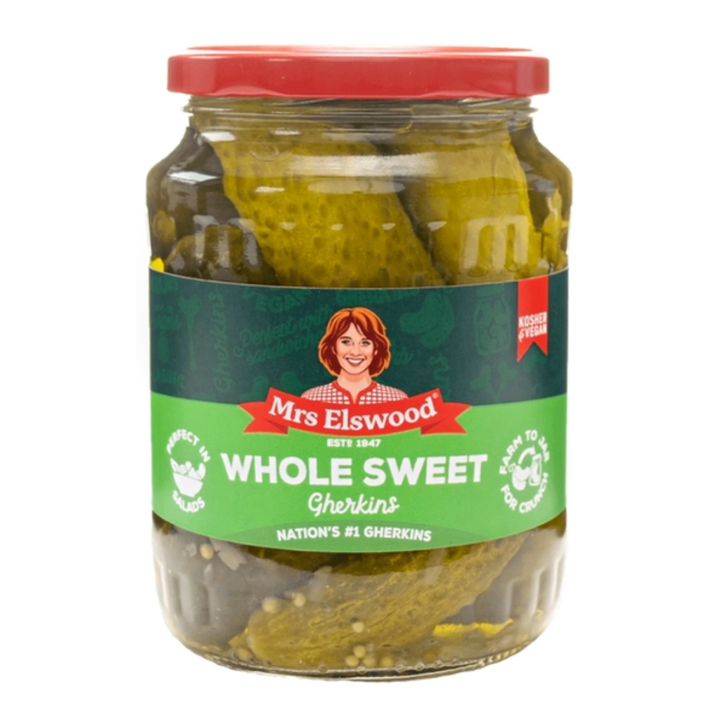 MRS ELSWOOD מלפפונים שלמים מתוקים