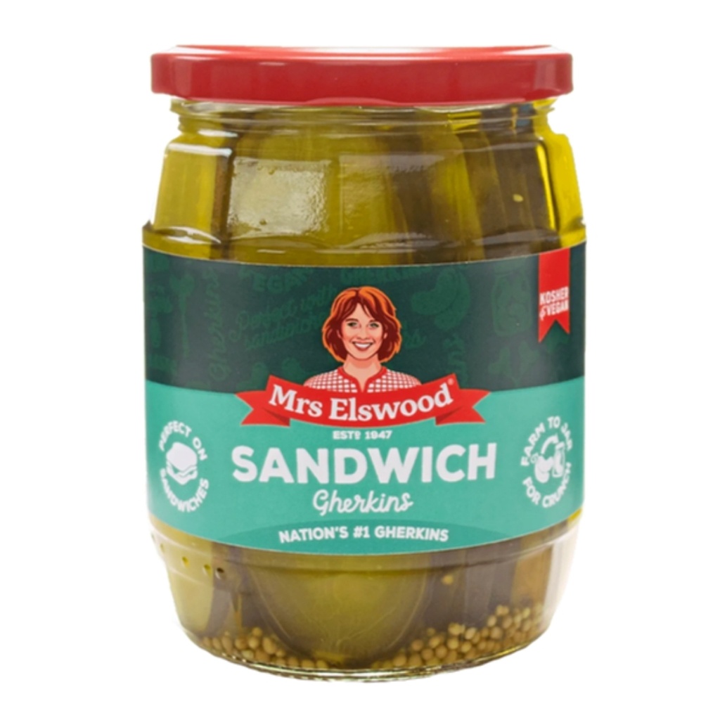 MRS ELSWOOD מלפפונים כבושים פרוסים לסנדוויץ'